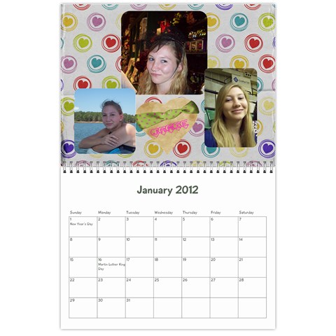 Family Calendar By Jennifer Jan 2012