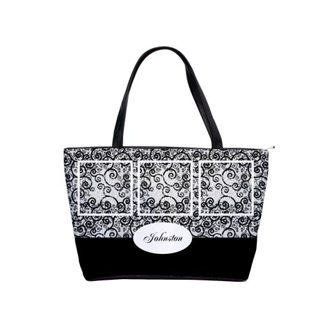 Black And White Shoulder Handbag By Deborah Front
