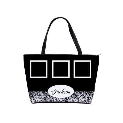 Black And White Shoulder Bag By Deborah Front