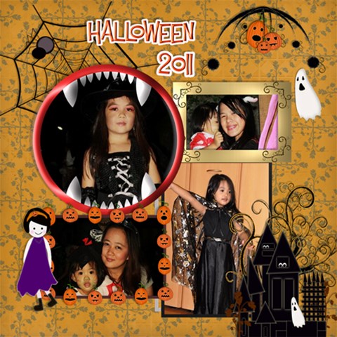 Halloween 2011 By Angel 8 x8  Scrapbook Page - 1
