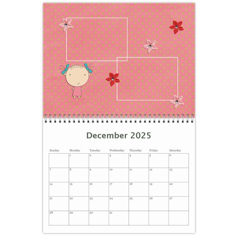 Wall Calendar 11 X 8 5 : Sweet Girl By Jennyl Dec 2025
