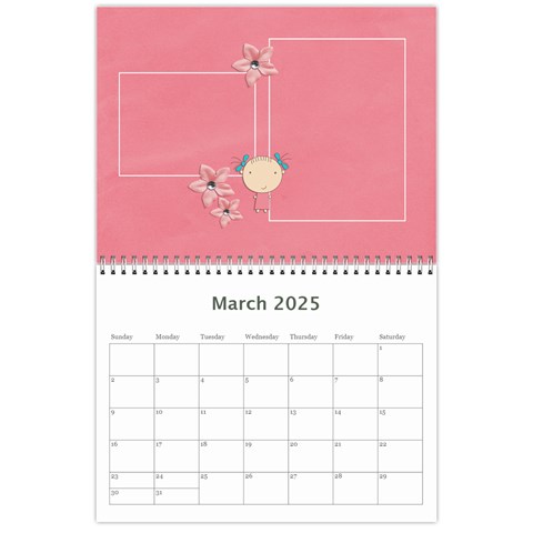 Wall Calendar 11 X 8 5 : Sweet Girl By Jennyl Mar 2025