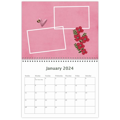 Wall Calendar 11 X 8 5 : Love By Jennyl Jan 2024