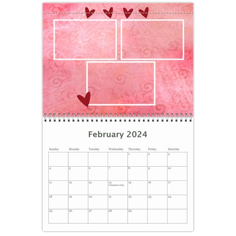 Wall Calendar 11 X 8 5 : Love By Jennyl Feb 2024