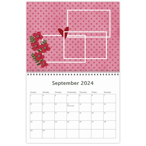 Wall Calendar 11 X 8 5 : Love By Jennyl Sep 2024