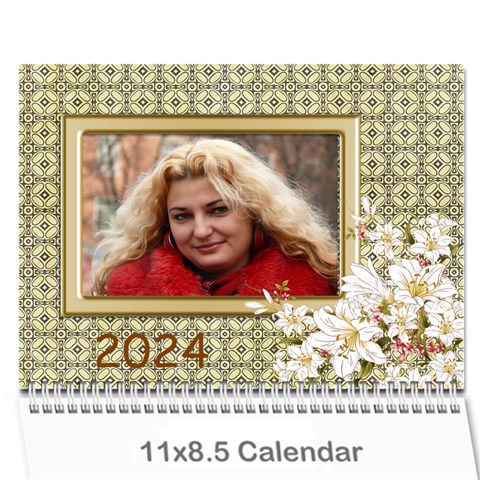 Floral Elegance 2024 (any Year) Calendar By Deborah Cover