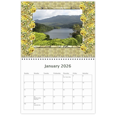 Floral Elegance 2026 (any Year) Calendar By Deborah Jan 2026
