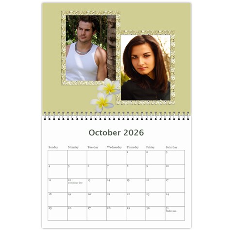 Floral Elegance 2026 (any Year) Calendar By Deborah Oct 2026