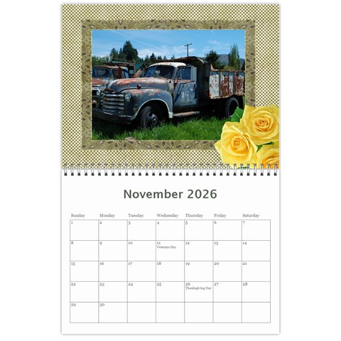 Floral Elegance 2026 (any Year) Calendar By Deborah Nov 2026