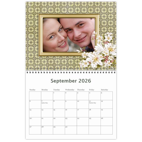 Floral Elegance 2026 (any Year) Calendar By Deborah Sep 2026