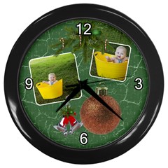 Christmas Joy Black Wall Clock