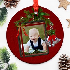 Christmas Bells Round Ornament - Ornament (Round)