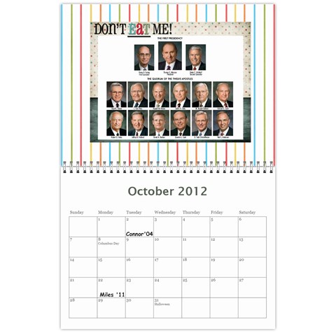 Family Calendar By Gay Oct 2012