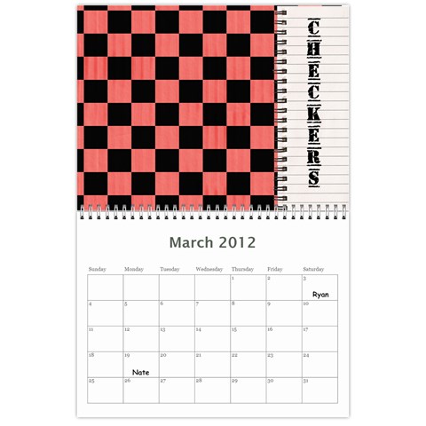 Family Calendar By Gay Mar 2012