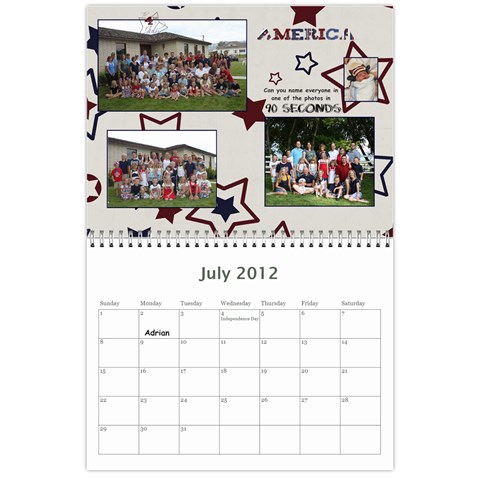 Family Calendar By Gay Jul 2012