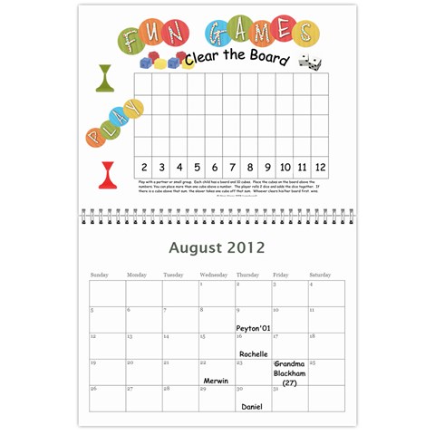 Family Calendar By Gay Aug 2012