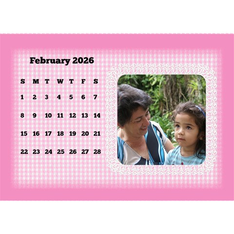 Happy Pink 2026 Desk Calendar By Deborah Feb 2026