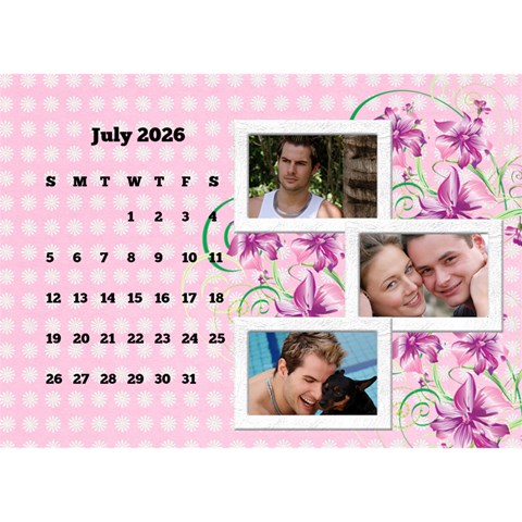 Happy Pink 2026 Desk Calendar By Deborah Jul 2026