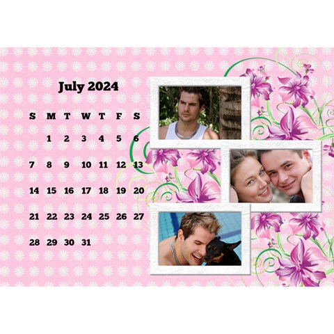 Happy Pink 2024 Desk Calendar By Deborah Jul 2024