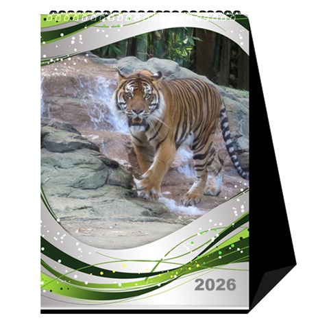 Green Wave Desktop Calendar 2026 (6x8 5) By Deborah Cover