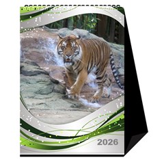 Green Wave Desktop Calendar 2026 (6x8 5)