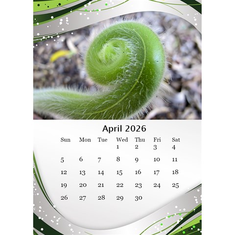 Green Wave Desktop Calendar 2026 (6x8 5) By Deborah Apr 2026