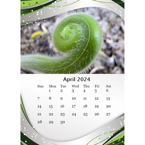 Green Wave Desktop Calendar 2024 (6x8 5) By Deborah Apr 2024