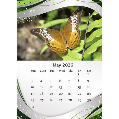 Green Wave Desktop Calendar 2026 (6x8 5) By Deborah May 2026