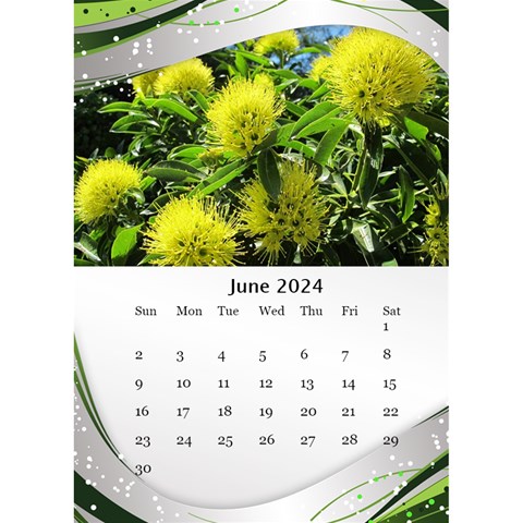 Green Wave Desktop Calendar 2024 (6x8 5) By Deborah Jun 2024