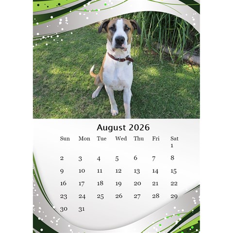 Green Wave Desktop Calendar 2026 (6x8 5) By Deborah Aug 2026
