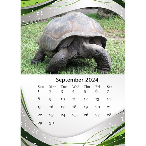 Green Wave Desktop Calendar 2024 (6x8 5) By Deborah Sep 2024