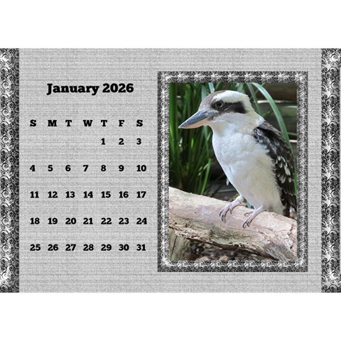 Framed In Silver 2026 Desk Calendar (8 5x6) By Deborah Jan 2026