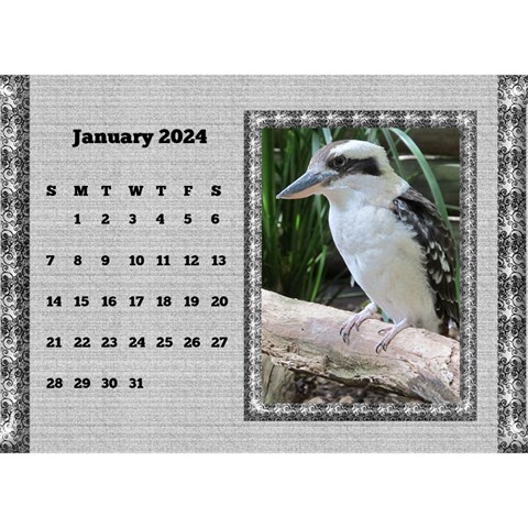 Framed In Silver 2024 Desk Calendar (8 5x6) By Deborah Jan 2024