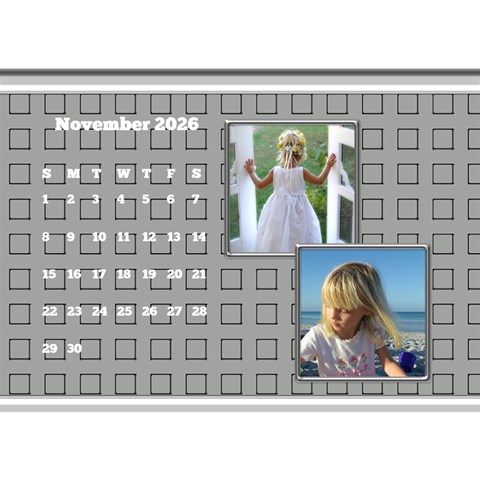 Framed In Silver 2026 Desk Calendar (8 5x6) By Deborah Nov 2026