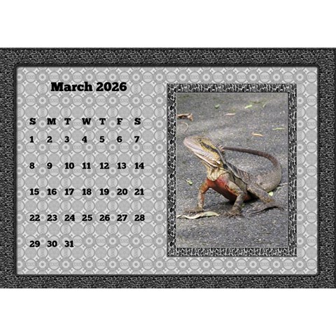 Framed In Silver 2026 Desk Calendar (8 5x6) By Deborah Mar 2026