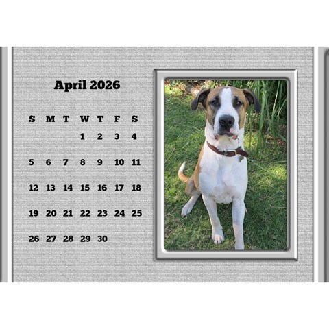 Framed In Silver 2026 Desk Calendar (8 5x6) By Deborah Apr 2026