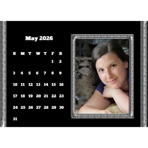 Framed In Silver 2026 Desk Calendar (8 5x6) By Deborah May 2026