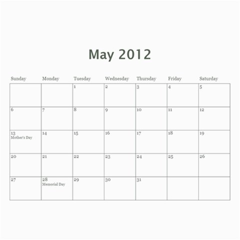 Calendar By Miriam May 2012