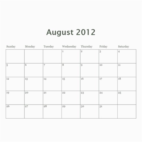 Calendar By Miriam Aug 2012