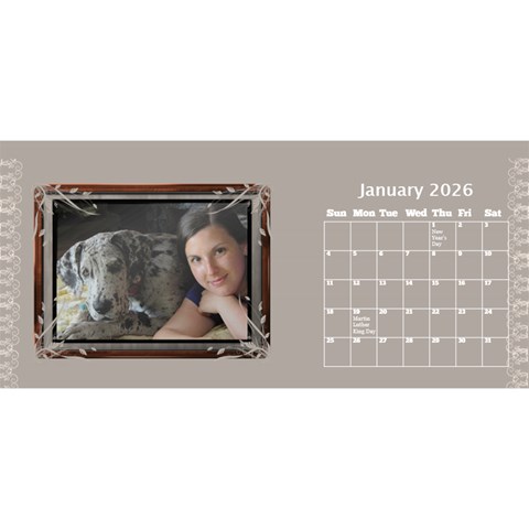 Cream Classic Desktop 2026 11 Inch Calendar By Deborah Jan 2026