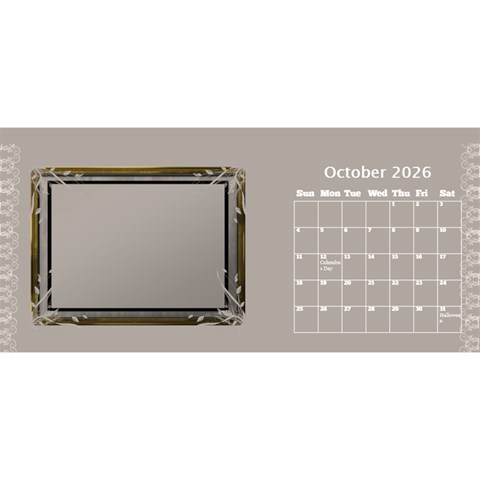 Cream Classic Desktop 2026 11 Inch Calendar By Deborah Oct 2026