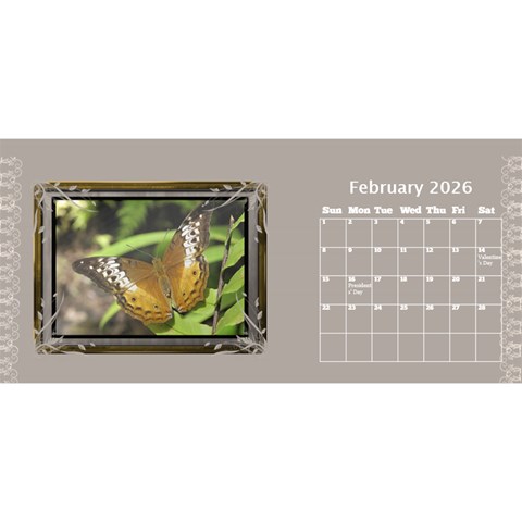 Cream Classic Desktop 2026 11 Inch Calendar By Deborah Feb 2026