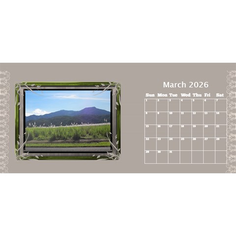 Cream Classic Desktop 2026 11 Inch Calendar By Deborah Mar 2026