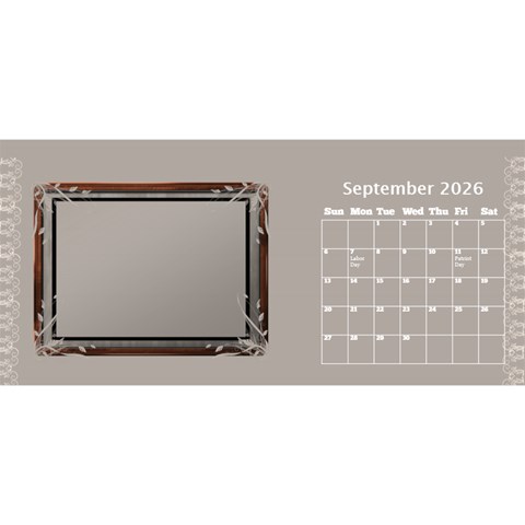Cream Classic Desktop 2026 11 Inch Calendar By Deborah Sep 2026