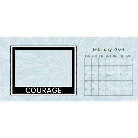 Inspirational Desktop Calendar 11 x5  By Lil Feb 2024