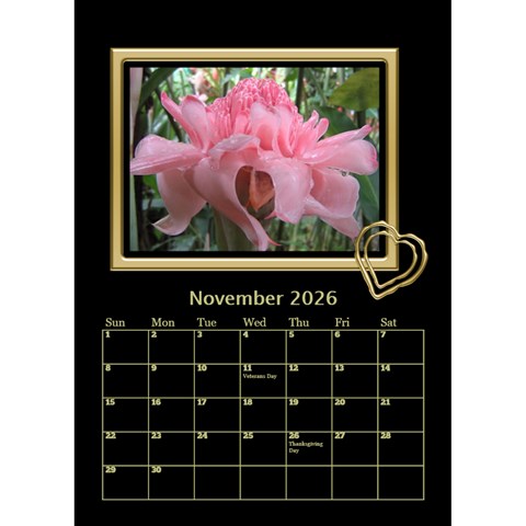 Black And Gold Desktop Calendar (6 Inch) By Deborah Nov 2026