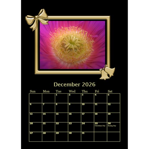 Black And Gold Desktop Calendar (6 Inch) By Deborah Dec 2026