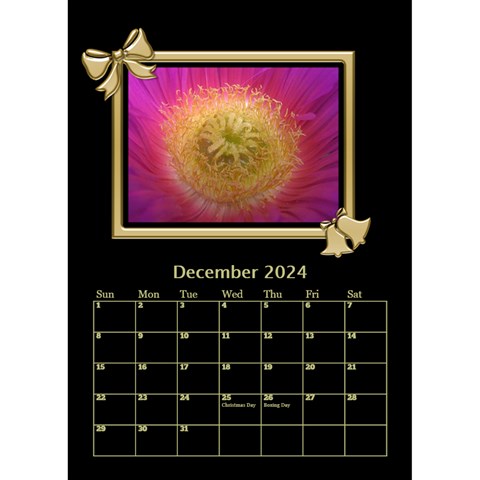 Black And Gold Desktop Calendar (6 Inch) By Deborah Dec 2024