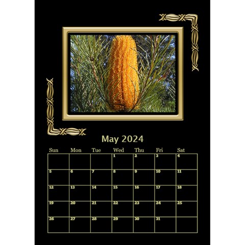 Black And Gold Desktop Calendar (6 Inch) By Deborah May 2024