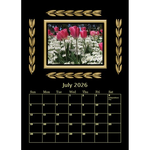 Black And Gold Desktop Calendar (6 Inch) By Deborah Jul 2026